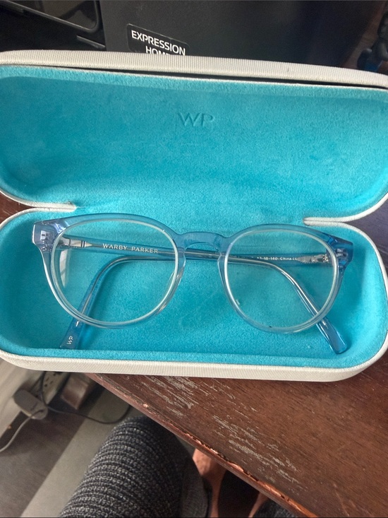 Warby Parker Accessories - Warby Parker Percey N 780 Translucent Light Blue Round Frames with logo case